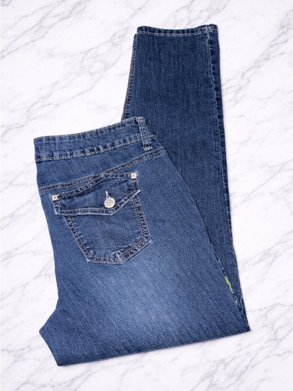 South Pole Y2K Graphic Jeans Women’s 18 Blue Low Rise Straight Leg Streetwear